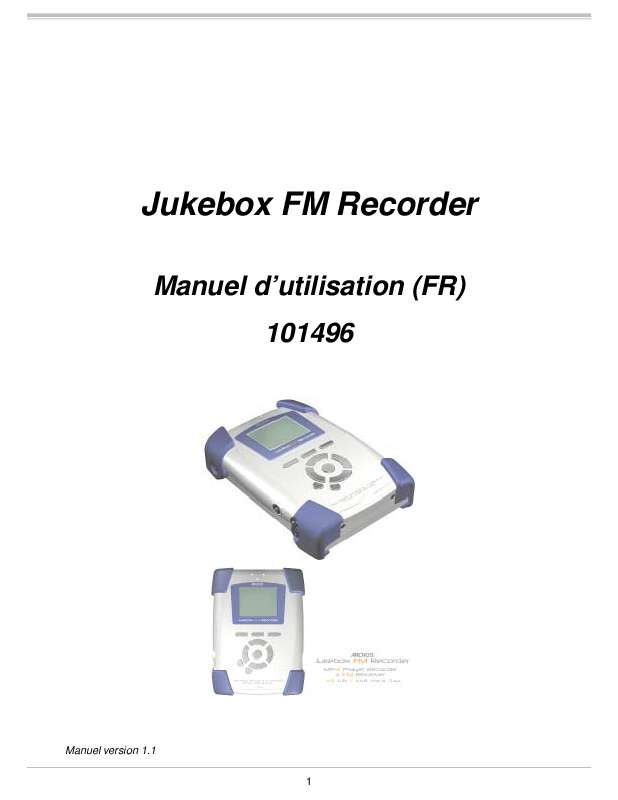 Archos Jukebox Recorder 20 User Manual